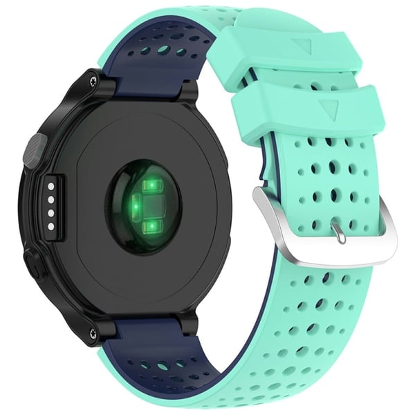 Garmin Forerunner 220 Silicone Watch Band Replacement Wrist Strap with Round Holes - Teal+Dark Blue