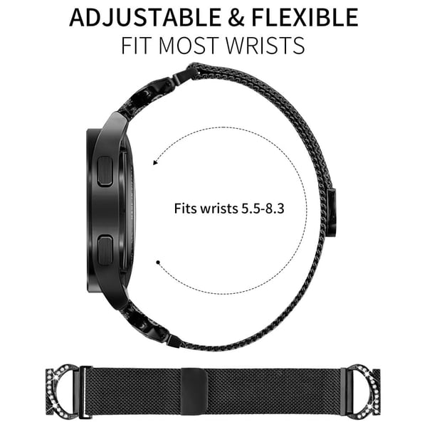 Huami Amazfit GTS Watch Band Milanese Metal Strap Rhinestone Decor - Rose Gold