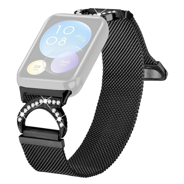 Xiaomi Smart Band 8 Pro Watch Band Milanese Metal Strap Rhinestone Decor - Rose Gold