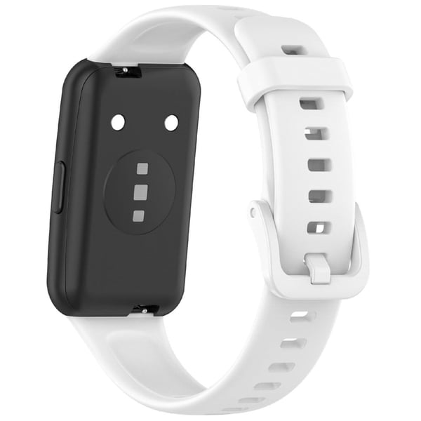 Huawei Band 7 Silicone Watch Band Solid Color Replacement Strap - Hvid