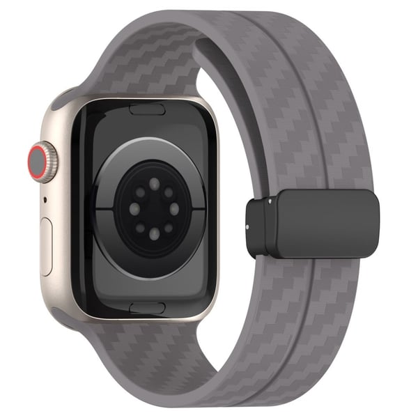KALEBOL Magnetisk silikonrem Apple Watch Series 49mm - 45mm - 44mm - 42mm Karbonfiberbånd - Titangrått