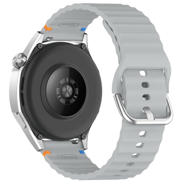 20mm Silicone Watch Band Stitch Line Wave Design Wrist Strap Huawei / Samsung / Garmin Smartwatches - Starlight