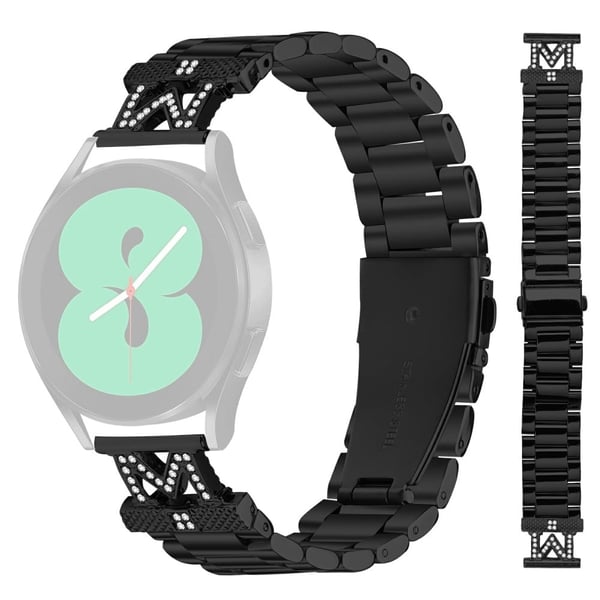 Garmin Forerunner 645 / Forerunner 645 Music Watch Strap Rhinestones Decor 3-Bead Stainless Steel Band - Rose Gold