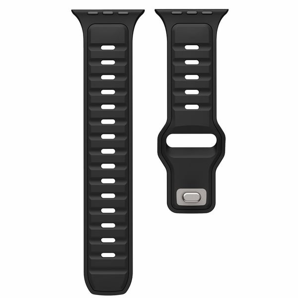 Silikonarmband Apple Watch Series 49mm - 45mm - 44mm - 42mm Sportarmband i dubbla färger - Svart