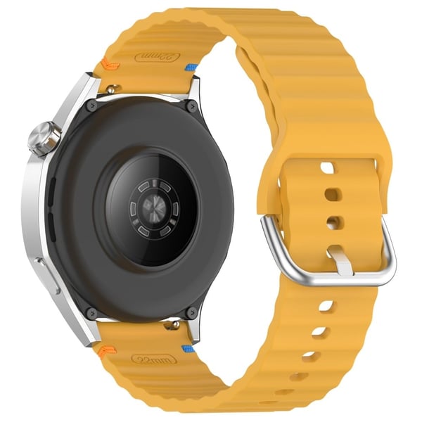 20mm Watch Strap Samsung Galaxy Watch7 Wavy Silicone Band with Metal Buckle - Starlight