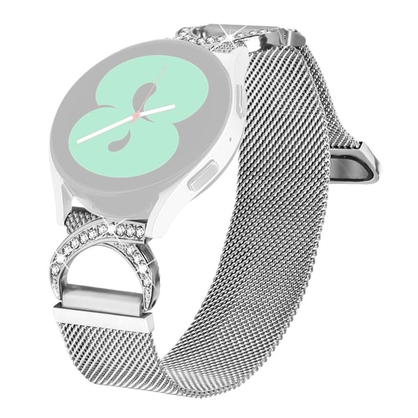 Watch Band Garmin Forerunner 158 / Approach S40 Milanese Silver Metal Strap Rhinestone Decor