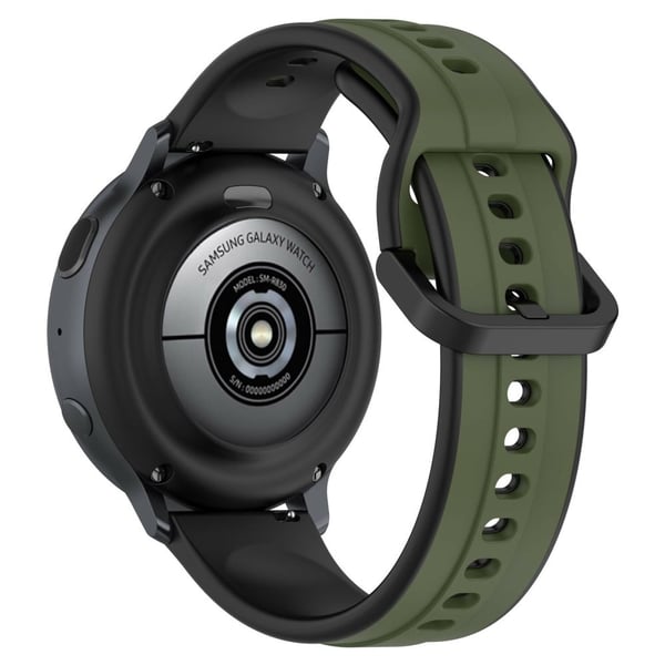 KALEBOL 20 mm silikonklokkerem med to farger - Midnattsgrønn + Svart