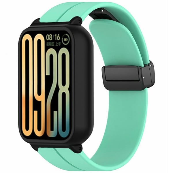Xiaomi Smart Band 9 Pro-rem med etui 2 i 1 Silikonklokkebånd Magnetisk sammenleggbar spenne - Mintgrønn