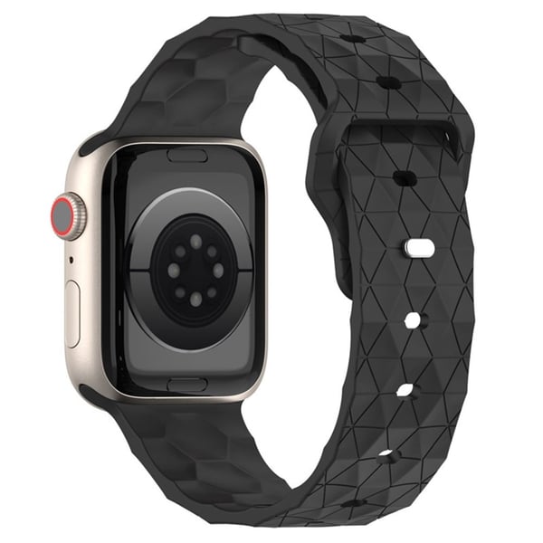 KALEBOL Silikonarmbånd med fotballtekstur Apple Watch Series 41mm - 40mm - 38mm klokkerem - Mørkegrå