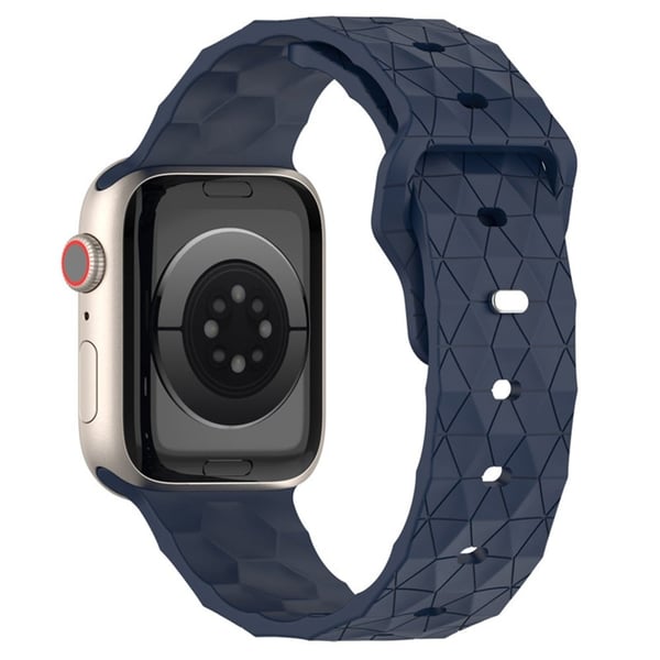 KALEBOL Silikonarmbånd med fotballtekstur Apple Watch Series 41mm - 40mm - 38mm klokkerem - Midnattsblå