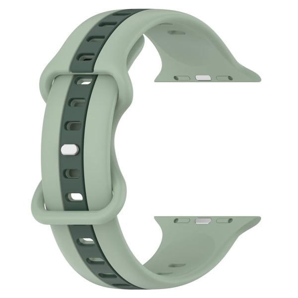 KALEBOL tofarget silikonrem Apple Watch Series 41mm - 40mm - 38mm Butterfly Buckle Watch Band - Svartgrønn KALEBOL tofarget silikonrem Apple Watch Series 41mm - 40mm - 38mm Butterfly Buckle Watch Band - Svartgrønn