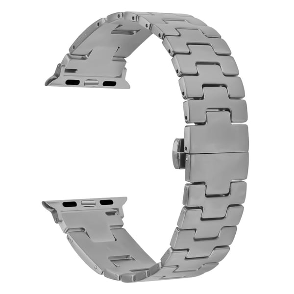 Replacement Strap Apple Watch Series 49mm - 45mm - 44mm - 42mm H Type Metal Watch Band - Starlight
