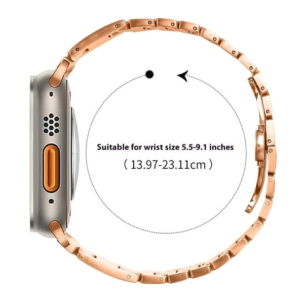 Replacement Strap Apple Watch Series 49mm - 45mm - 44mm - 42mm H Type Metal Watch Band - Starlight