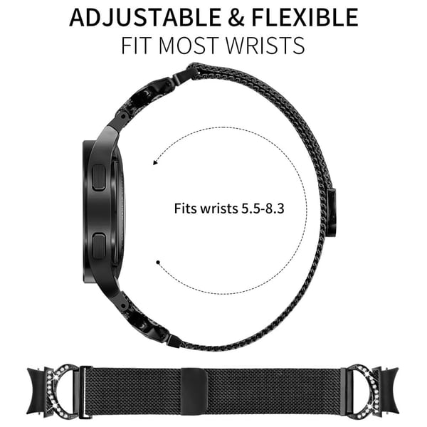 Watch Strap with Quick Release Connector Samsung Galaxy Watch6 Milanese Metal Watch Band - Rose Gold