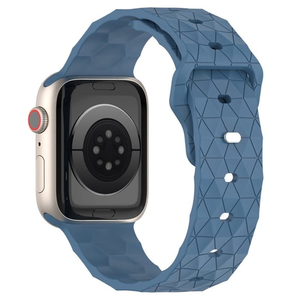 KALEBOL Silikonarmbånd med fotballtekstur Apple Watch Series 41mm - 40mm - 38mm klokkerem - Blå