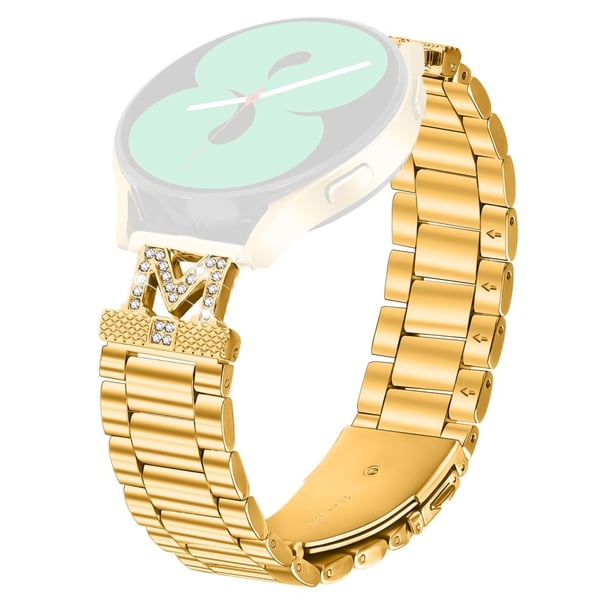 Huami Amazfit GTR 42 mm klokkerem Rhinestones Decor 3-Bead rustfritt stålbånd - Gull
