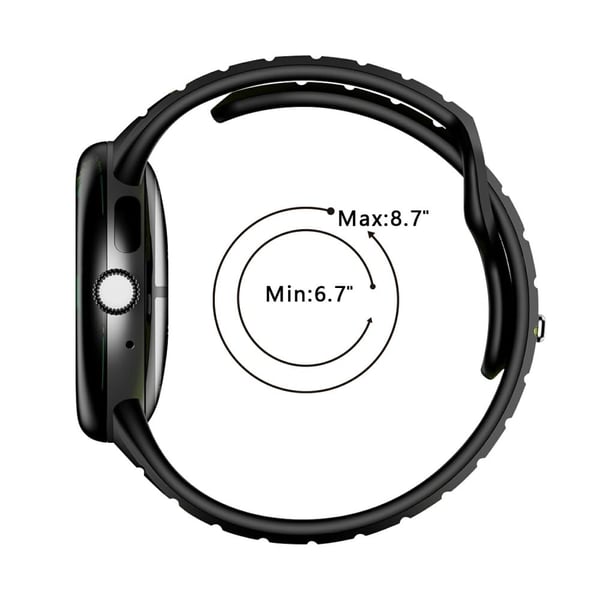 Google Pixel Watch 3 45mm Replacement Watch Band Dual Color Silicone Strap - Charcoal+Black