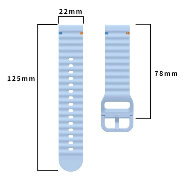 22 mm klokkerem Samsung Galaxy Watch3 45 mm / Watch 46 m / Huawei Watch GT Bølgemønstret silikonrem - Grå