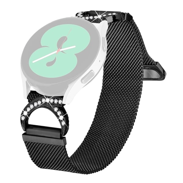 TicWatch E3 / E Watch Band Milanese Metal Strap Rhinestone Decor - Rose Gold