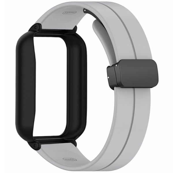 Xiaomi Smart Band 9 Pro-rem med etui 2 i 1 Silikonklokkebånd Magnetisk sammenleggbar spenne - Grå