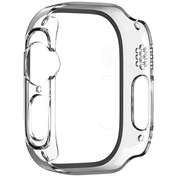 Apple Watch Ultra 49mm Protective Case Hard Bump Resistant Watch Deksel with Tempered Glass Film - Silver