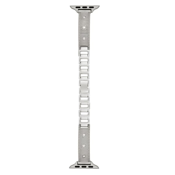 Bracelet Strap Apple Watch Series 41mm - 40mm - 38mm Rhinestone Decor Stainless Steel Watch Band - Silver