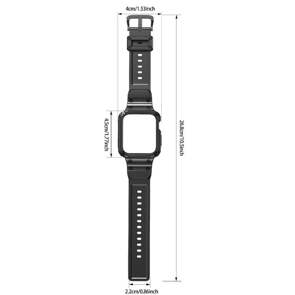 Apple Watch Series 10 42mm Flexible One-Piece Solid Color Watchband with Protective Case - Starlight