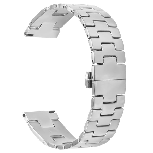 Huawei Watch GT Runner Replacement Strap H Type Butterfly Clasp Stainless Steel Watch Band Silver