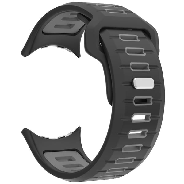Google Pixel Watch 3 45mm korvaava kellonauha Kaksivärinen silikonihihna - Musta + Harmaa