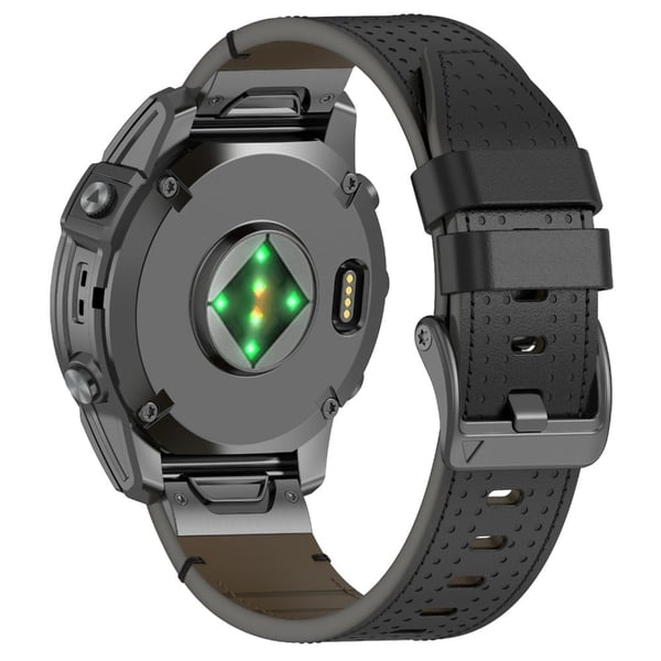Garmin 22mm aitoa naudannahkaa oleva kellon hihna Stitching Line -vaihtohihna - Musta Garmin 22mm aitoa naudannahkaa oleva kellon hihna Stitching Line -vaihtohihna - Musta