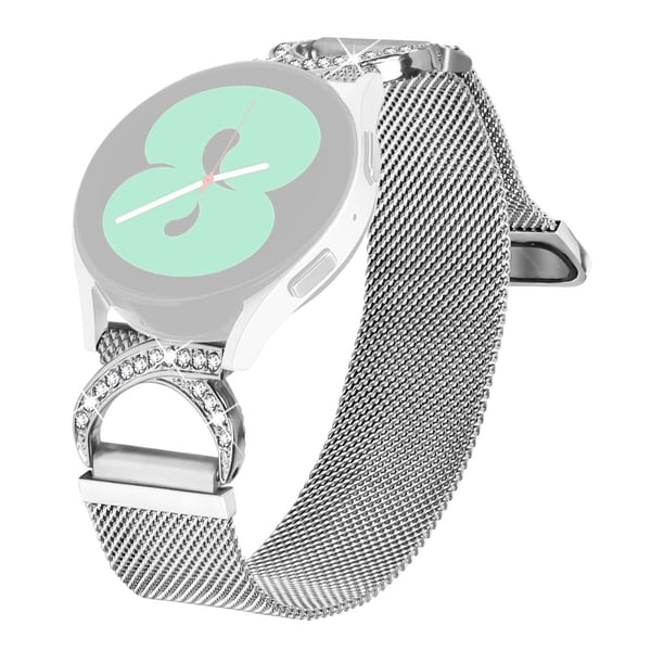 Mibro Lite Watch Band Milanese Silver Metal Strap Rhinestone Decor