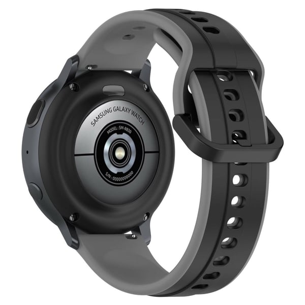 KALEBOL 20 mm silikoneurrem med to farver - Sort + Grå