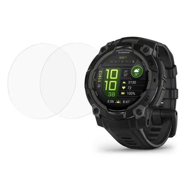 2-pack Garmin Instinct 3 50mm Watch Screen Protector Clear Flexible Film