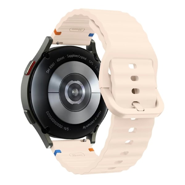 22 mm klokkerem Samsung Galaxy Watch3 45 mm / Watch 46 m / Huawei Watch GT Bølgemønstret silikonrem - Rosa