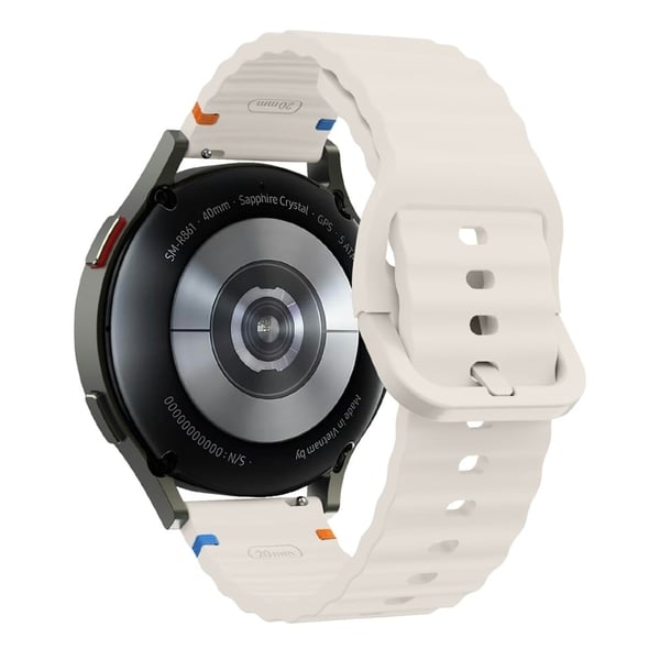 22 mm klokkerem Samsung Galaxy Watch3 45 mm / Watch 46 m / Huawei Watch GT Bølgemønstret silikonrem - Stjernelys