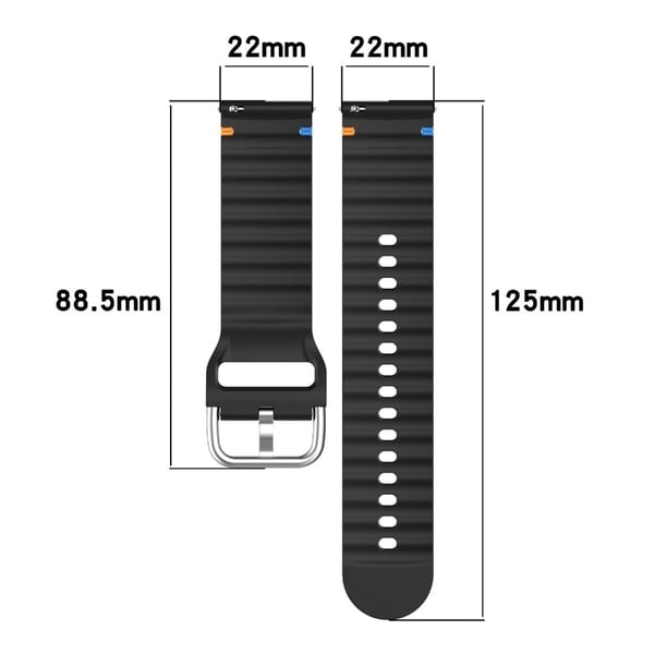 22mm Silicone Band Samsung Galaxy Watch 46mm Wave Design Watch Strap - Starlight