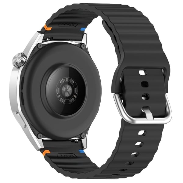 20mm Silicone Watch Band Stitch Line Wave Design Wrist Strap Huawei / Samsung / Garmin Smartwatches - Starlight 20mm Silicone Watch Band Stitch Line Wave Design Wrist Strap Huawei / Samsung / Garmin Smartwatches - Starlight