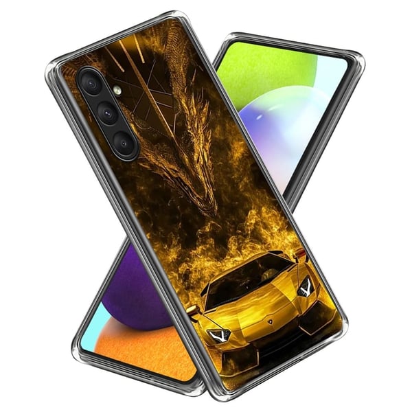 Samsung Galaxy A24 4G-etui med mønstermønster Trykt støtsikkert, fleksibelt telefondeksel - Gull Sportsbil