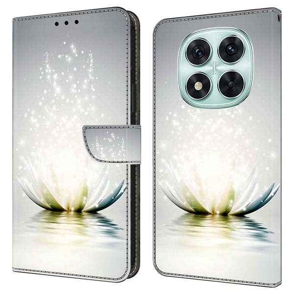 Xiaomi Redmi Note 14 Pro 5G Etui 3D-mønster Vegansk lær lommebok telefondeksel med stativ - Lotus