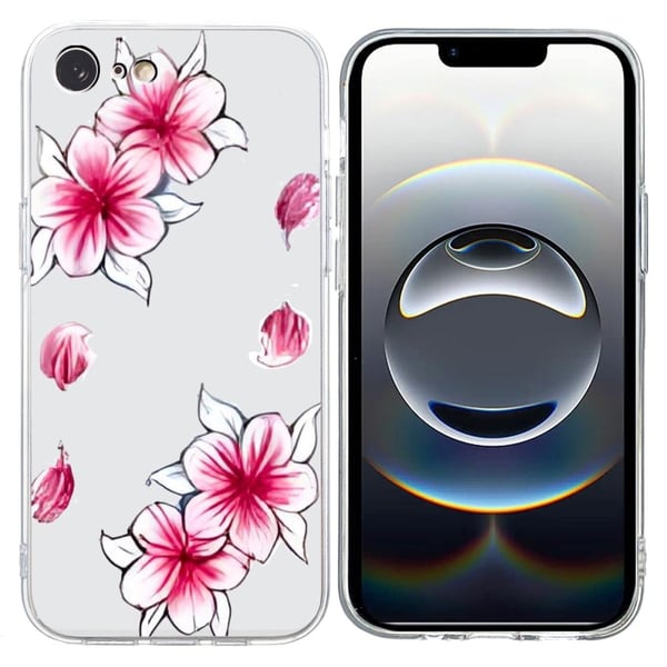 iPhone 16e-etui Blødt, fleksibelt telefonbagcover med mønsterprint - Sakura