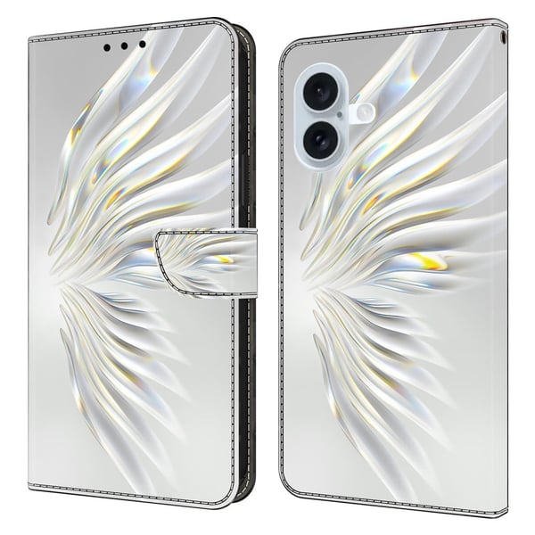 iPhone 16 lompakko asia kuvio tulostus jalusta nahka Flip Phone Cover - Kristallisiivet