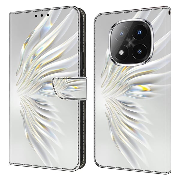 Xiaomi Redmi Note 14 Pro 4G lommebokveske med mønsterutskrift stativ lær flip-telefondeksel - Krystallvinger