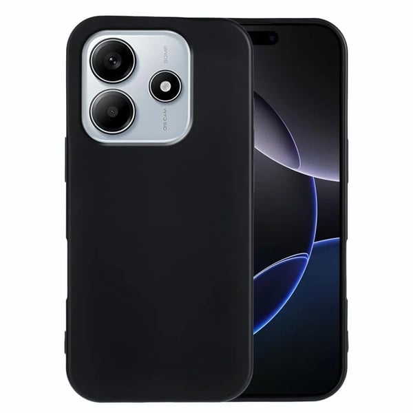 Xiaomi Redmi Note 14 4G (163.25x76.55x8.16mm) Fleksibelt etui Mykt matt anti-fingeravtrykk telefon bakdeksel - Svart