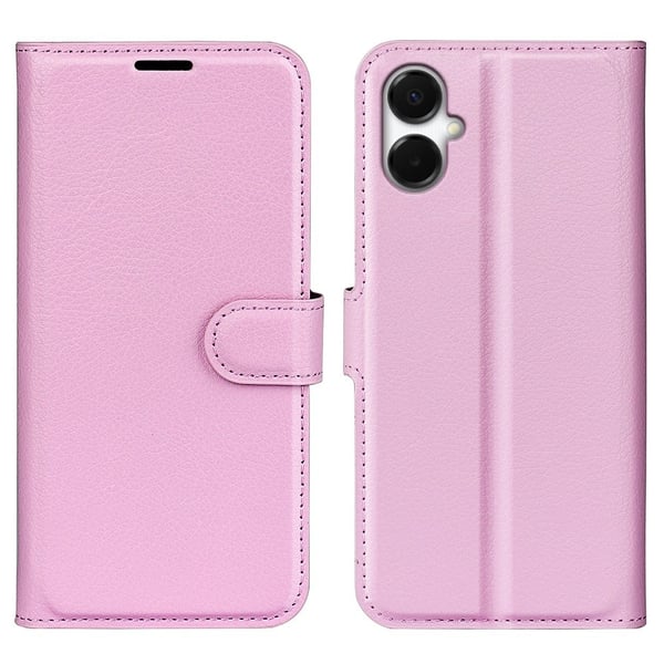 Samsung Galaxy A06 5G Etui Litchi Texture Støtsikkert lommebokdeksel i lær - Rosa