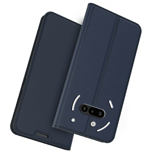 Nothing Phone (3a) Etui i vegansk lær med kortholderstativ - Blå
