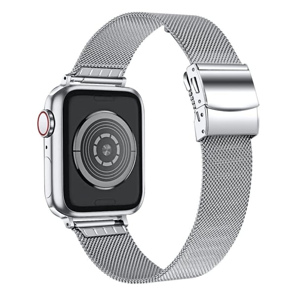 Apple Watch Series 41mm - 40mm - 38mm Milanese metallarmbånd med spenne - Sølv