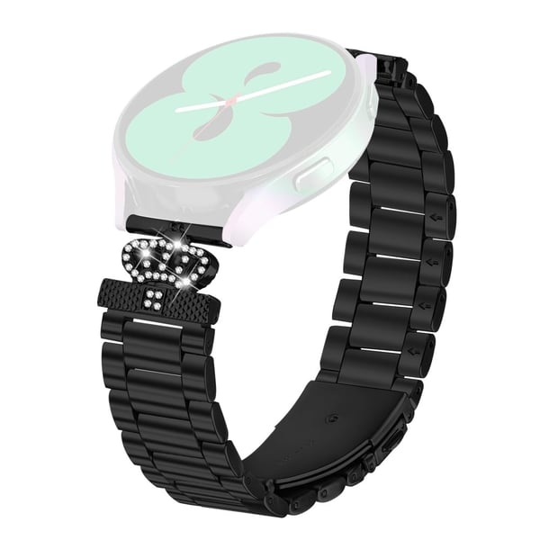 Huawei Watch GT 3 42 mm rustfritt stålrem med kroneform og rhinestone dekor - Svart