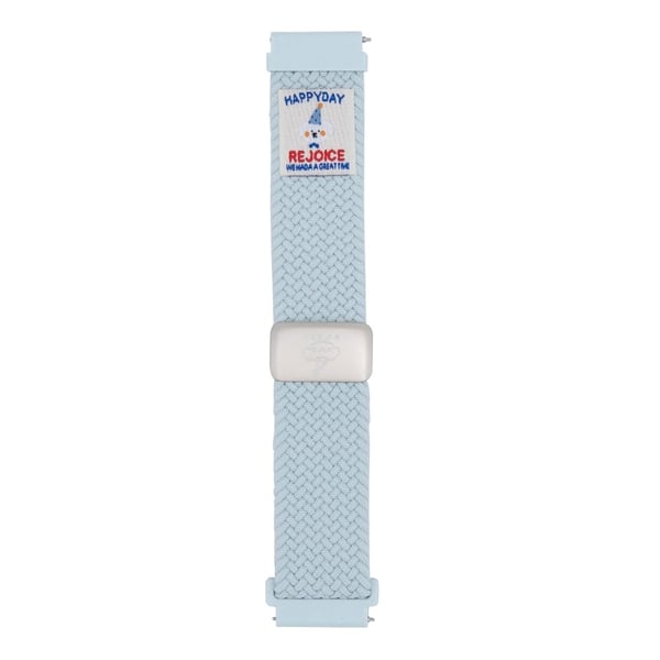 20 mm universalklokkearmbånd med valpemønster og magnetisk spenne Flettet nylonarmbånd - Tåkeblå