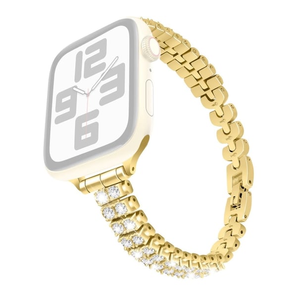 Klokkerem Apple Watch Series 41mm - 40mm - 38mm Rhinestone Decor Alloy Armbånd Armbånd - Gull