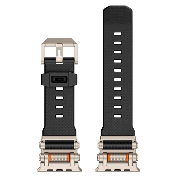 Armbånd Apple Watch 10 Ultra 9 8 7 SE (2023) SE (2022) SE 6 5 4 3 2 1 46mm 49mm 45mm 44mm 42mm Gear Silikonrem - Titan + Svart